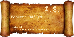 Paskesz Róza névjegykártya